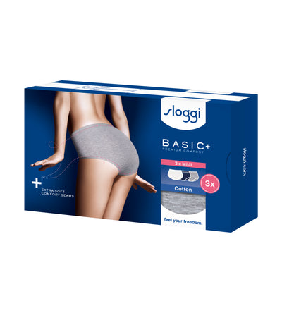 מארז שלישיית תחתונים sloggi Basic+ Midi