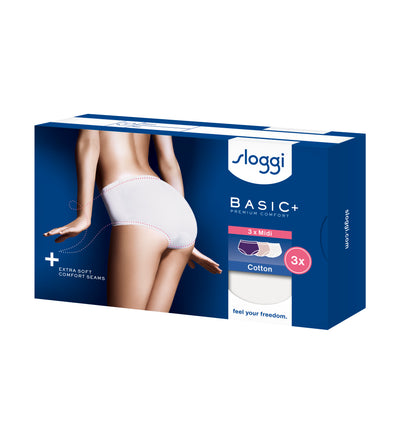 מארז שלישיית תחתונים sloggi Basic+ Midi